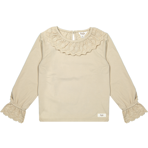 [Baje susa] (girls Jersey Longsleeve Lace Collar Sand) 035183