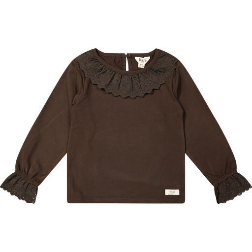 [Baje susa] (girls Jersey Longsleeve Lace Collar Brown ) 035184
