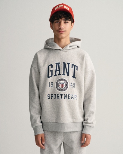 [Gant 906858/094] (boys Crest Shield Hoodie Grey  ) 035598