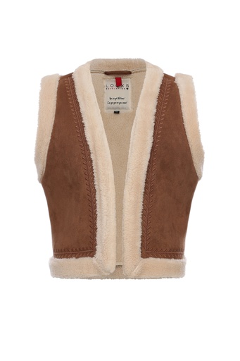 [Looxs 2331-7006-449] (girls Little Lammy Gilet Camel brown) 037591