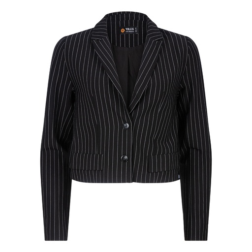 [Rellix rlx-8-g2551] (girls Striped Cropped Blazer 999/black) 037842