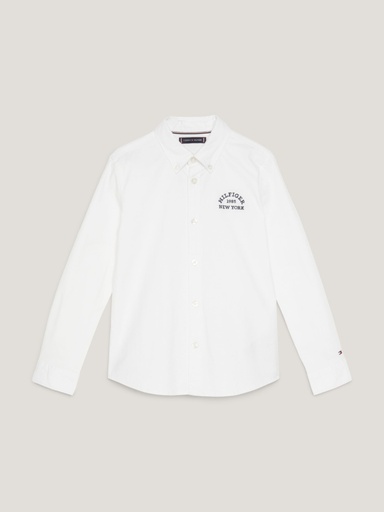 [Tommy Hilfiger kb0kb08516 ybr] (boys Varsity Oxford Shirt Wit) 037874