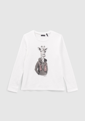 [IKKS XX10242] (girls Tee Shirt Ml Blanc) 037976
