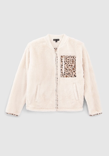 [IKKS XX17024] (girls Cardigan Sherpa Ceramic) 038007