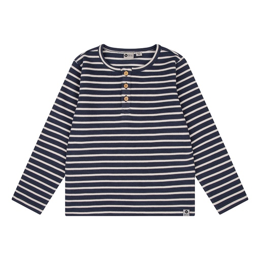 [Daily7 D7B-W23-3500/539] (boys Longsleeve Grandad Stripe Stone navy) 038025