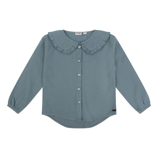 [Daily7 D7G-W23-5103/691] (girls Longsleeve Ruffle Petrol) 038054